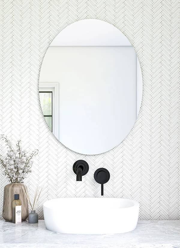 Mosaïque de porcelaine Chevron Premium