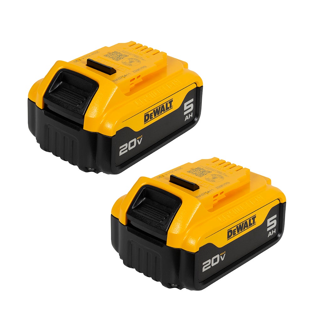 Dewalt 20 V MAX Lithium Ion Batteries 5.0 Ah Pkg 2
