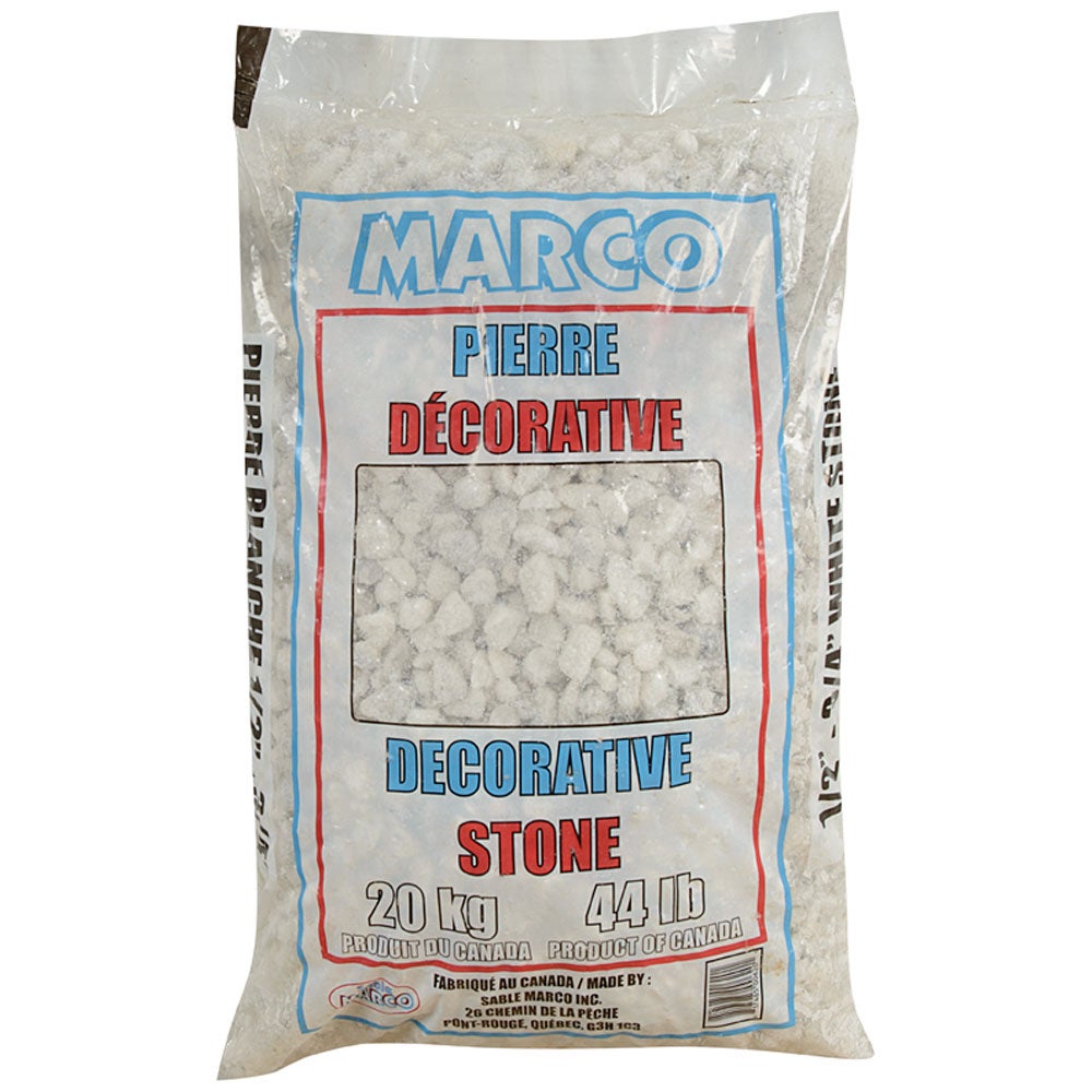 Pierre d corative blanche 1 2 po 3 4 po 20 kg