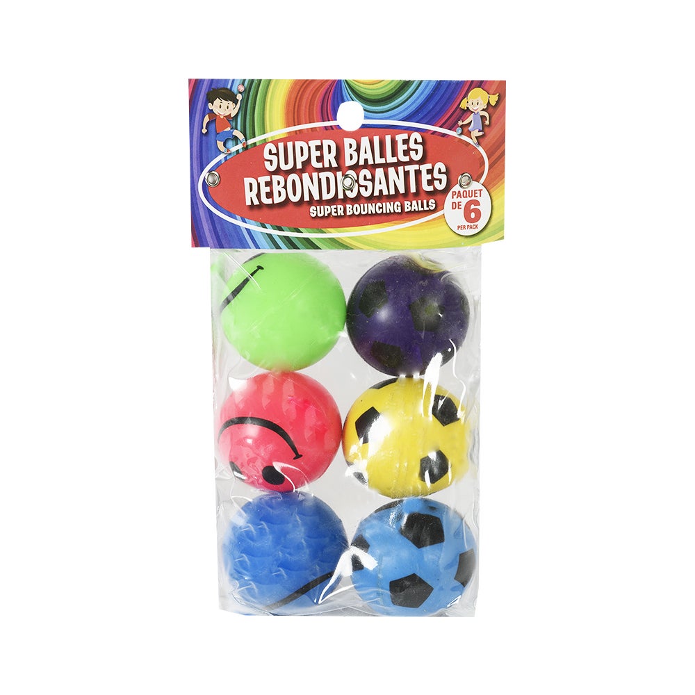Super balles rebondissantes Pqt 6